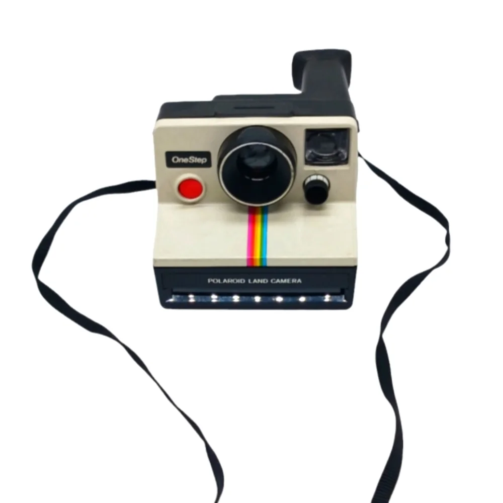 Original Polaroid SX-70 OneStep White Rainbow Stripe Land Camera - Picture 1 of 7